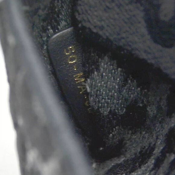 Auth Christian Dior Leopard Caro Shoulder Bag Gray/Black Velvet/Canvas - Picture 13 of 16